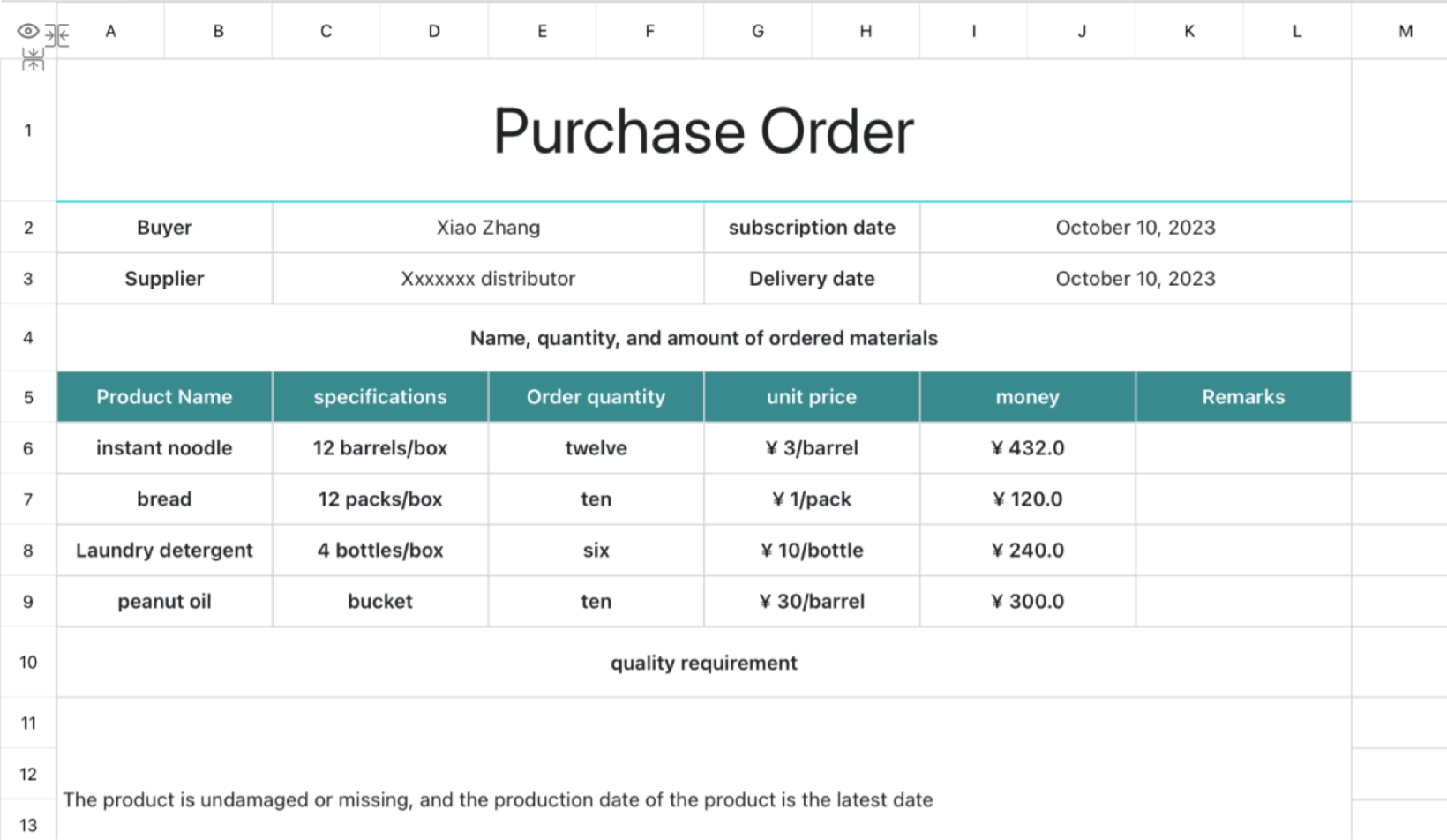 Purchase order 3 1